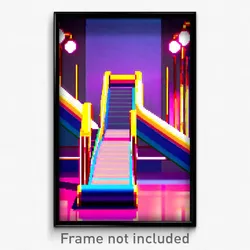 Pixel Art Poster - Brilliant Ramp (8 Bit Psychedelic Trippy Video Game Print)