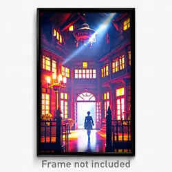 Pixel Art Poster - Imaginative Manor (8 Bit Psychedelic Trippy Video Game Print)