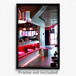 Pixel Art Poster - Concrete 50'S Diner (8 Bit Psychedelic Video Game Print)