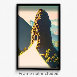 Pixel Art Poster - Coarse Peak (8 Bit Psychedelic Trippy Weird Video Game Print)