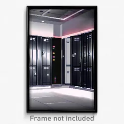 Pixel Art Poster - Black Locker Room (8 Bit Psychedelic Trippy Video Game Print)