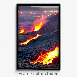 Pixel Art Poster - Major Lava Fields (8 Bit Psychedelic Trippy Video Game Print)