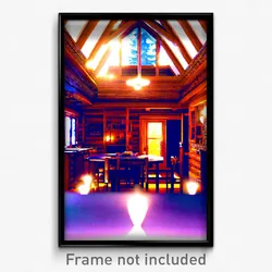 Pixel Art Poster - Admired Cabin (8 Bit Psychedelic Trippy Video Game Print)