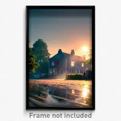 Pixel Art Poster - Quaint Parsonage (8 Bit Psychedelic Trippy Video Game Print)