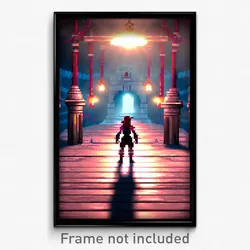 Pixel Art Poster - Adventurous Dungeon (8 Bit Psychedelic Video Game Print)