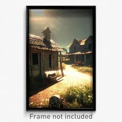 Pixel Art Poster - Worn Homestead (8 Bit Psychedelic Trippy Video Game Print)