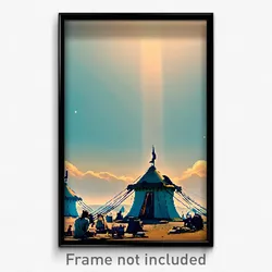 Pixel Art Poster - Stunning Encampment (8 Bit Psychedelic Video Game Print)