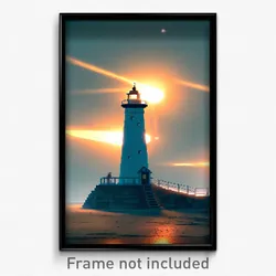 Pixel Art Poster - Tidy Lighthouse (8 Bit Psychedelic Trippy Video Game Print)
