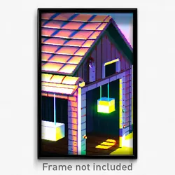 Pixel Art Poster - Droopy Coop (8 Bit Psychedelic Trippy Weird Video Game Print)