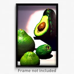 Pixel Art Poster - Bright Avocado (8 Bit Psychedelic Trippy Video Game Print)