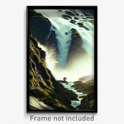 Pixel Art Poster - Mountainous Runoff (8 Bit Psychedelic Video Game Print)
