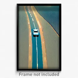Pixel Art Poster - Light Blue Route (8 Bit Psychedelic Trippy Video Game Print)