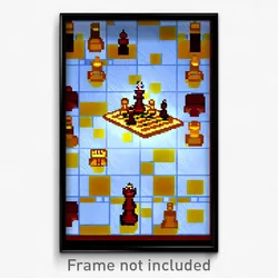 Pixel Art Poster - Pretty Chess (8 Bit Psychedelic Trippy Video Game Print)