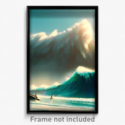 Pixel Art Poster - Homely Tsunami (8 Bit Psychedelic Trippy Video Game Print)