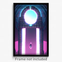 Pixel Art Poster - Puny Portal (8 Bit Psychedelic Trippy Weird Video Game Print)