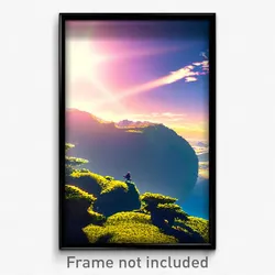 Pixel Art Poster - Majestic Earth (8 Bit Psychedelic Trippy Video Game Print)