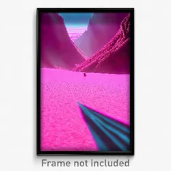 Pixel Art Poster - Pink Valley (8 Bit Psychedelic Trippy Weird Video Game Print)