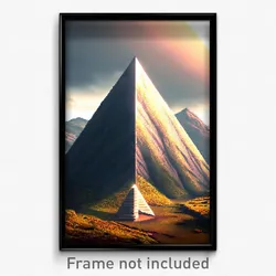 Pixel Art Poster - Triangular Highland (8 Bit Psychedelic Video Game Print)
