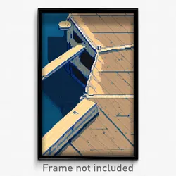 Pixel Art Poster - Squiggly Dock (8 Bit Psychedelic Trippy Video Game Print)