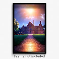 Pixel Art Poster - Glamorous Manor (8 Bit Psychedelic Trippy Video Game Print)