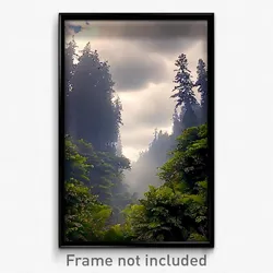 Pixel Art Poster - Unwelcoming Cloud Forest (8 Bit Psychedelic Video Game Print)