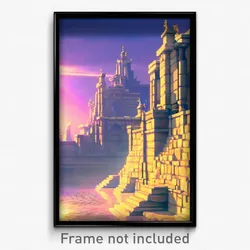 Pixel Art Poster - Pristine Ramparts (8 Bit Psychedelic Trippy Video Game Print)