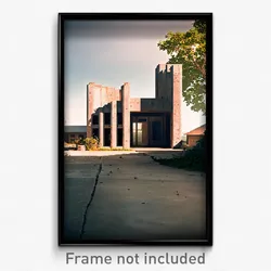 Pixel Art Poster - Concrete Homestead (8 Bit Psychedelic Video Game Print)