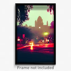 Pixel Art Poster - Haunted Los Angeles (8 Bit Psychedelic Video Game Print)
