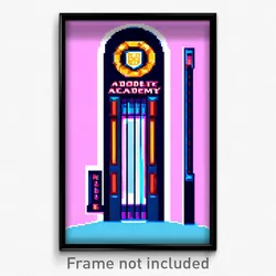 Pixel Art Poster - Adorable Academy (8 Bit Psychedelic Trippy Video Game Print)