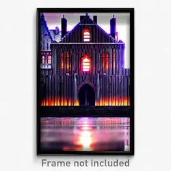 Pixel Art Poster - Steel Chateau (8 Bit Psychedelic Trippy Video Game Print)