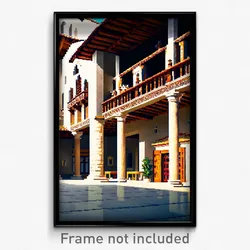 Pixel Art Poster - Beautiful Monastery (8 Bit Psychedelic Video Game Print)