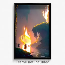 Pixel Art Poster - Hidden Meander (8 Bit Psychedelic Trippy Video Game Print)