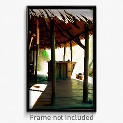 Pixel Art Poster - Unkempt Hut (8 Bit Psychedelic Trippy Weird Video Game Print)