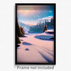 Pixel Art Poster - Enchanted Snowfields (8 Bit Psychedelic Video Game Print)