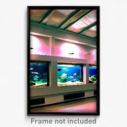Pixel Art Poster - Artistic Aquarium (8 Bit Psychedelic Trippy Video Game Print)