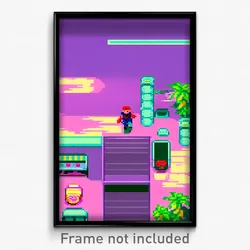 Pixel Art Poster - Unique Video Game (8 Bit Psychedelic Trippy Video Game Print)