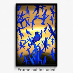 Pixel Art Poster - Blue Rookery (8 Bit Psychedelic Trippy Video Game Print)