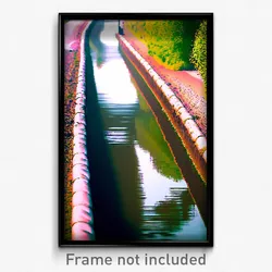 Pixel Art Poster - Mushy Canal (8 Bit Psychedelic Trippy Weird Video Game Print)