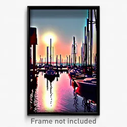 Pixel Art Poster - Worldly Marina (8 Bit Psychedelic Trippy Video Game Print)