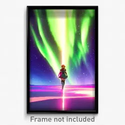Pixel Art Poster - Agile Aurora (8 Bit Psychedelic Trippy Video Game Print)