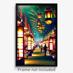 Pixel Art Poster - Memorable Marketplace (8 Bit Psychedelic Video Game Print)