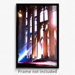 Pixel Art Poster - Stunning Nave (8 Bit Psychedelic Trippy Video Game Print)