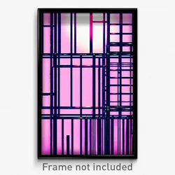 Pixel Art Poster - Wire Frame Junction (8 Bit Psychedelic Video Game Print)
