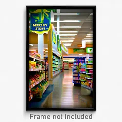 Pixel Art Poster - Silly Grocery Store (8 Bit Psychedelic Video Game Print)