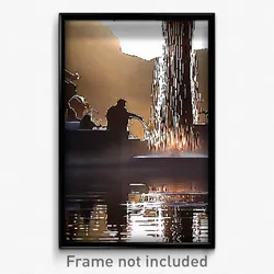 Pixel Art Poster - Great Watering Hole (8 Bit Psychedelic Video Game Print)