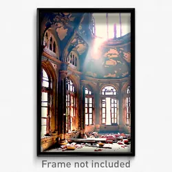 Pixel Art Poster - Spectacular Derelict (8 Bit Psychedelic Video Game Print)
