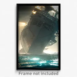 Pixel Art Poster - Energetic Sea Wreck (8 Bit Psychedelic Video Game Print)