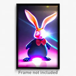 Pixel Art Poster - Shiny Rabbit (8 Bit Psychedelic Trippy Video Game Print)