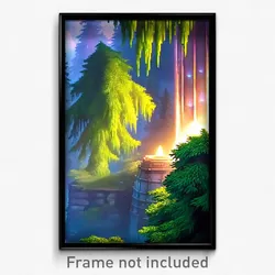 Pixel Art Poster - Evergreen Cistern (8 Bit Psychedelic Trippy Video Game Print)