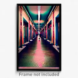 Pixel Art Poster - Remarkable Corridor (8 Bit Psychedelic Video Game Print)
